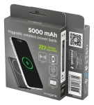 Magnetická bezdrôtová powerbanka 5000 mAh čierna / Powerbanka / 15 W bezdrôtovo / LCD displej (PB05-WPC15M-LCD-01)