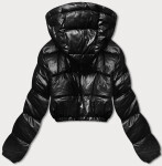 Čierna krátka páperová bunda (d2-3831-1) odstíny černé XXL (44)