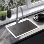 REA - Oceľový drez so sadou príslušenstva 3 ks Liam Brush Nickel KPL-06036