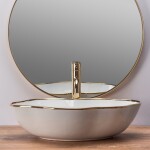 REA - Umývadlo na dosku Pearl Gold Edge REA-U0696