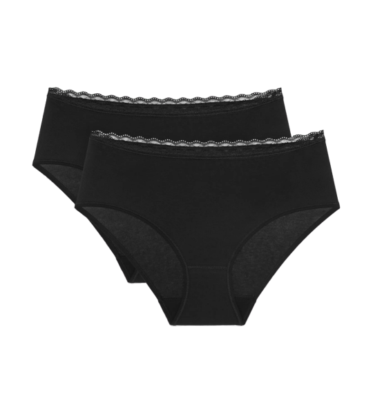 Dámske nohavičky Feel Of Cotton Midi 2P - BLACK - čierna 0004 - TRIUMPH BLACK 36