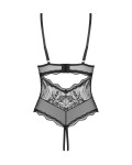 Dámske body Perisia Crotchless Teddy black - Obsessive XS/S