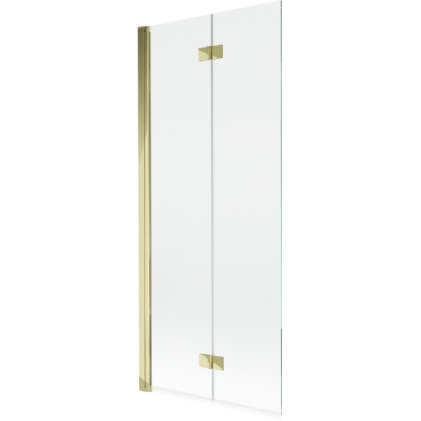 MEXEN - MIST vaňová zástena 80x150 cm 6mm 2-s, zlatá, číra, ľavá 8A9-080-002-50-00-L