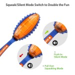 GiGwi Rugby lopta 'Push to Mute' pevná / transparentná modrá / oranžová
