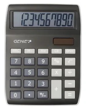 Genie 840BK čierna / Kalkulačka / stolný / 10miestny displej / solárne a batériové napájanie (12258)