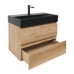 Kúpeľňová skrinka 2 zásuvková s umývadlom SAT B-Way 79x50x45 cm dub mat BWAY280OAKU2B2B BWAY280OAKU2B2B