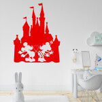 Veselá Stena Samolepka Zamilovaní Mickey a Minnie na Zámku Farba: šedá, Veľkosť: 80 x 62 cm