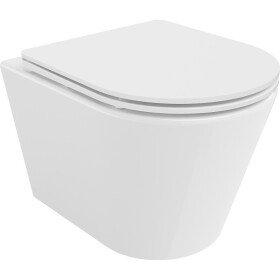 MEXEN/S - Rico Závesná WC misa Rimless Tornado vrátane sedátka s slow slim, duroplast, biela lesk 30720300T
