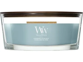 Woodwick Cedarwood Ocean Moss sviečka loď (5038581187938)