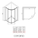 CERANO - Sprchovací kút Orso L/P - 6 mm - štvrťkruh - R550 - chróm, transparentné sklo - 100x100x195 - posuvný CER-476858