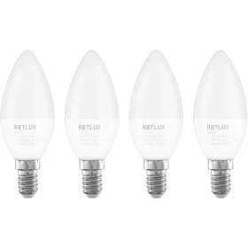 Retlux REL 35 LED C37 4x5W E14/430 lm/3000K - teplá biela / 4ks (8590669334476)