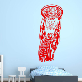 Veselá Stena Samolepka Michael Jordan Farba: červená, Veľkosť: 80 x 34 cm