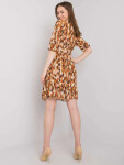 Dámske šaty DHJ SK 11332.67P Brown mix farieb - FPrice one size hnědá mix