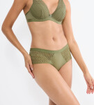 AURA SPOTLIGHT - Maxi nohavičky: vysoký pás a jemné detaily Triumph Olive Gold 40
