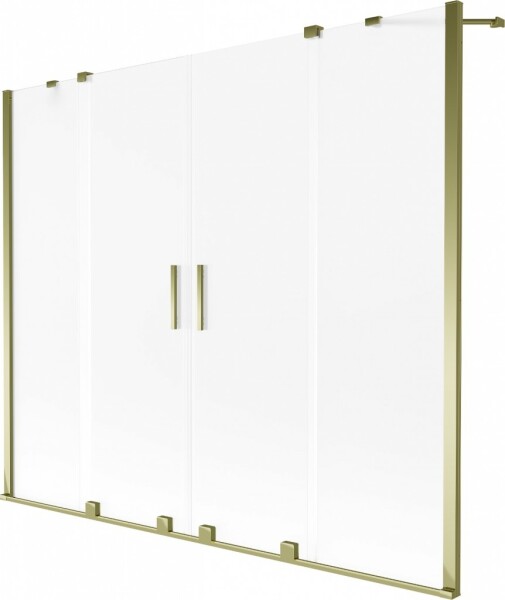 MEXEN/S - Velar Duo dvojkrídlová posuvná vaňová zástena 180 x 150, dekor, zlatá 896-180-000-32-50