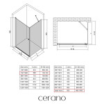 CERANO - Sprchovací kút Antelo L/P - 6 mm - chróm, transparentné sklo - 75x100x190 - otočný CER-8050BD127