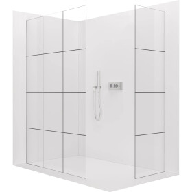 CERANO - Sprchová zástena Walk-in Crystal TL/P - 8 mm - bezvzperový systém - chróm, industriálne sklo - 90x90x200 CER-8050BD4859