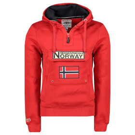 Pánska mikina WY10089H/GN Red - Geographical Norway L červená vzor