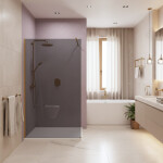 REA/S - Sprchová zástena Flexi Grey / Brush Gold 80 KPL-K99286