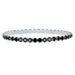 CRYSTalp Elastický tenisový náramok s čiernymi kryštálmi Aura 22270.JET.E