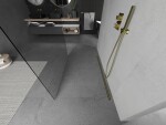 MEXEN/S - Kioto Sprchová zástena WALK-IN voľne stojaca 105 x 200, transparent 8 mm, zlatá 800-105-002-50-00