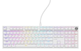 Genesis Thor 404 biela / Herná mechanická klávesnica / RGB / Outemu Peach Silent / Drôtové USB-A / US layout (NKG-2300)
