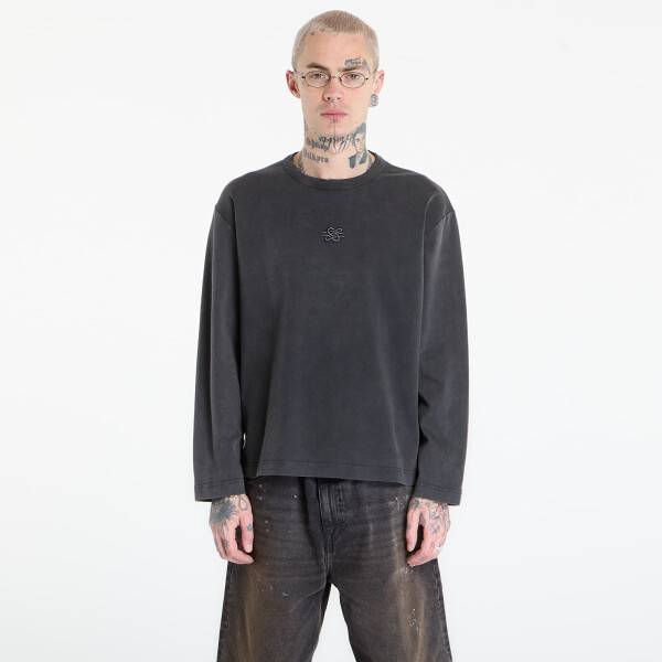 Tričko Filling Pieces Longsleeve Boxy Embroidered Vintage Black XL