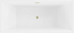 MEXEN/S - Vigo voľne stojaca vaňa 178,5 x 80, biela/čierna, sifón a prepad zlatá kartáčovaná 51251788075-55