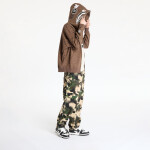 Mikina A BATHING APE College Monogram Relaxed Fit Shark Full Zip Hoodie UNISEX Brown L