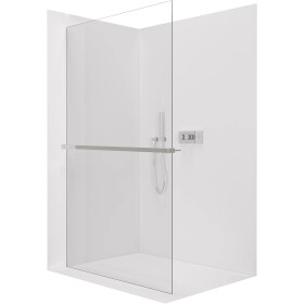 CERANO - Sprchová zástena Walk-in Crystal Ľ/P - 8 mm + polička/držiak na uteráky - bezvzperový systém - chróm, transparentné sklo - 130x200 CER-8050BD6927