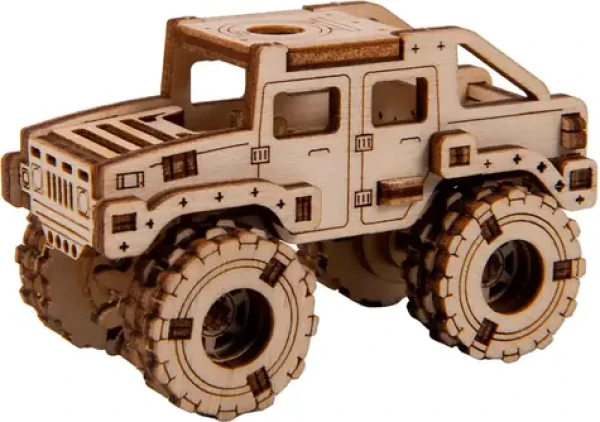 Wooden City 3D Drevené puzzle Superfast Monster Truck č.2