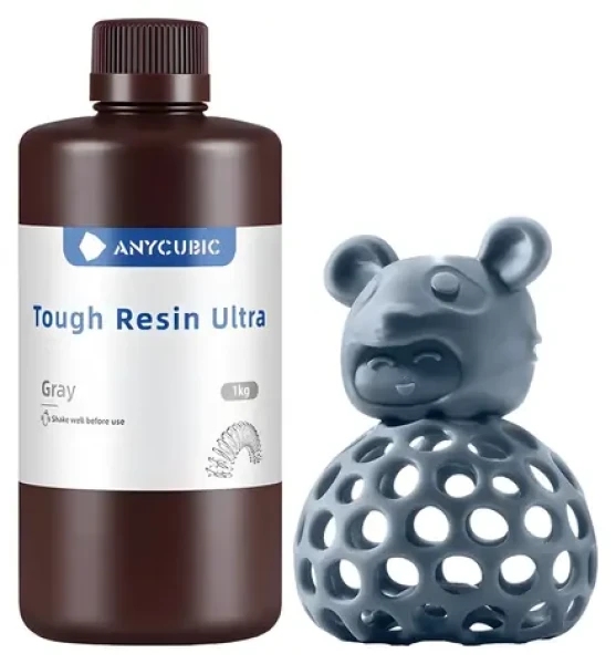 Anycubic Tough Resin Ultra sivá / Živica pre 3D tlač / 1 kg / LCD/DLP / 365-405 nm (SCRGY-10-IPO-01)