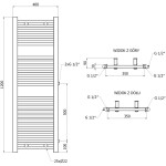 MEXEN - Mars vykurovací rebrík/radiátor 1200 x 400 mm, 439 W, biela W110-1200-400-00-20-S