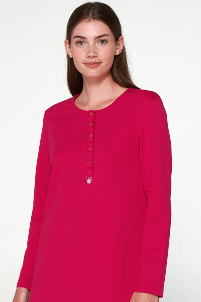 Vamp - Bavlnená nočná košeľa s gombíkmi 21935 - Vamp red berry L