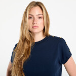 Tričko Tommy Hilfiger Gold Button Ss Tee Navy M