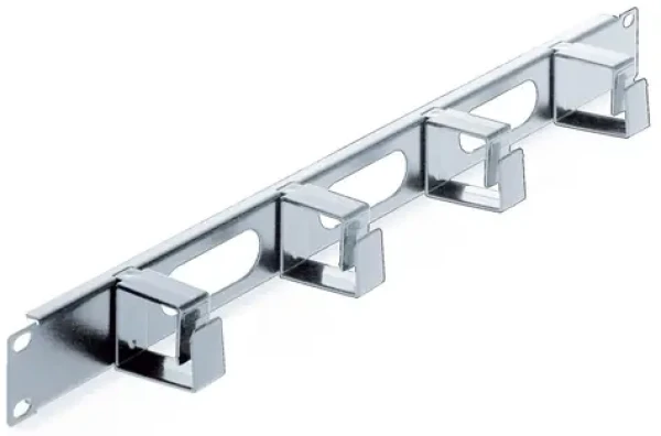 Intellinet šedá / Panel pre správu káblov / 19" / 1U / 4 plastové krúžky (711043)
