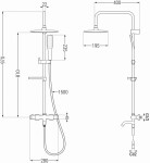 MEXEN/S - KX49 vaňový stĺp s termostatickou batériou, čierna / zlato 779004991-75