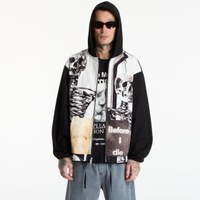 Mikina PLEASURES Good Time Zip Poncho Hoodie Black XL