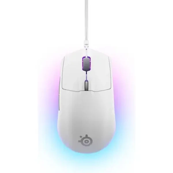 SteelSeries Rival 3 Gen 2 biela / Herná myš / optická / 8500DPI / USB-A / 2m / 6 tlačidiel (485015)