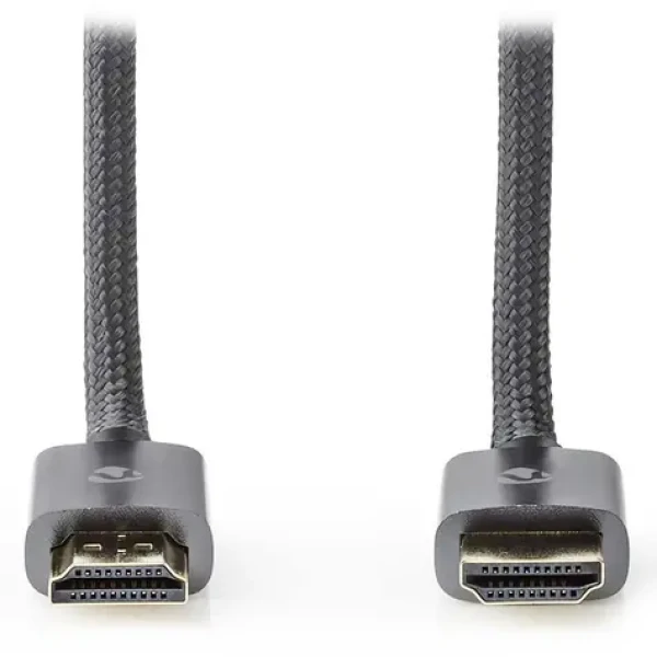 Nedis Profigold High Speed HDMI 10 m šedá / Kábel HDMI / 4K 60 Hz / Ethernet / pozlátené konektory / bavlnený oplet (CVTB34000GY100)