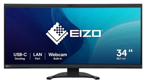 34" Eizo FlexScan EV3450XC čierna / Monitor zakrivený / IPS / UWQHD / webkamera / USB-C 94W (EV3450XC-BK)