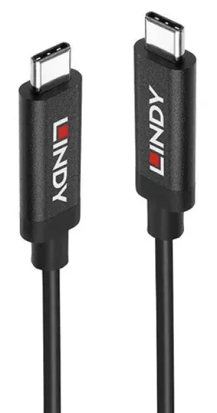 Lindy USB-C - USB-C aktívna čierna / USB kábel / USB 3.2 Gen 2 / 10 Gbit / s / 5 m / PD 60W (43308)