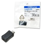 LogiLink Adaptér Micro USB - Mini USB čierna / Adaptér / Micro USB (M) / Mini USB (F) (AU0010)