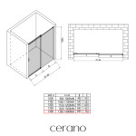 CERANO - Sprchové posuvné dvere Santoro - pravá - 6 mm - chróm, mliečne sklo - 140x195 CER-663250