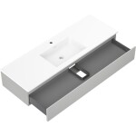 MEXEN/S - Orio kúpeľňová skrinka 140 cm s umývadlom Otis, 1 šuplík, sivá mat/biela mat 91A10-14023-1-BF62-W18M01