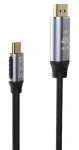 INCA ITCD-20 čierna, strieborná / Adaptér / USB-C - HDMI / 4K 60Hz / 2 m / pozlátené konektory (ITCD-20)