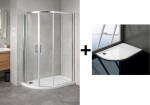 HOPA - Sprchový asymetrický kút IBIZA II + vanička VENETS - Farba rámu - Chróm / Leštený hliník (ALU), Rozmer A - 100 cm, Rozmer B - 80 cm, Smer zatvárania - Ľavé (SX), Výplň - Číre bezpečnostné sklo - 5 mm (OLBIBI210LBV