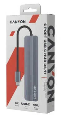 Canyon DS-17 / Dokovacia stanica / 6 portov / USB-C PD 100W / 2x USB 3.0 / HDMI / čítačka kariet (CNS-TDS17)