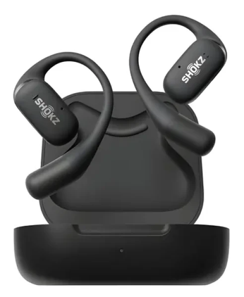 Shokz OpenFit čierna / Bluetooth slúchadlá / pred uši / IP54 / BT5.2 / 7h výdrž