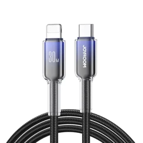 Joyroom S-A42 Crystal-Clear Series Nabíjací kábel USB-C (M) - Lightning (M) 30W 1.2m čierna (6956116728113)